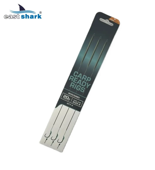 Поводки EastShark уп./3шт. TEFLON Wide Gape №6