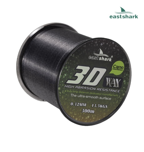 Леска EastShark 3D CAMO WAX 300м 0,25 мм серая