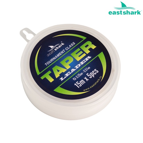 Шок-лидер TAPER LEADER  EastShark 0,57 mm-0.26 mm 15m  (5 шт)