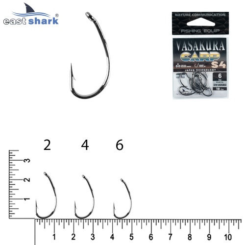 Крючки NEW EastShark Vasakura S4 № 2 BL