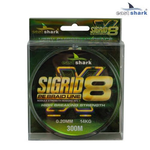 Шнур 300м EastShark SIGRID X8 0,20мм зеленый