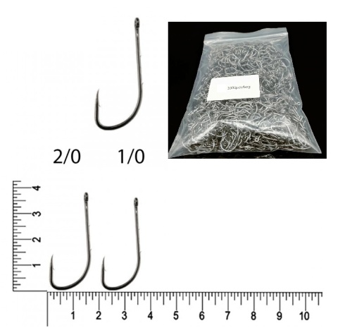 Крючки  Baitholder Black № 1/0 (ТЕХ.уп./1000 шт)