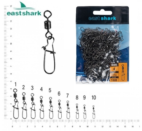 Вертлюг + карабин  Американка техническая упаковка 180 шт №6