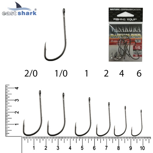 Крючки NEW EastShark Vasakura BAITHOLDER № 1 BL